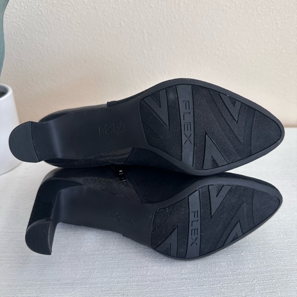 New Life Stride Gergianna Black Faux Suede Heeled Ankle Booties Women’s 8M - Picture 12 of 12